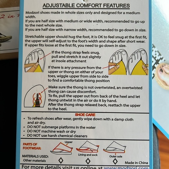 Modzori reversible high wedge size 7 off white and prefer. Arch support, padding - Picture 6 of 11